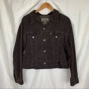 Brown Vintage Levi’s Silver Tab Cropped Corduroy Jacket, Size: Large
